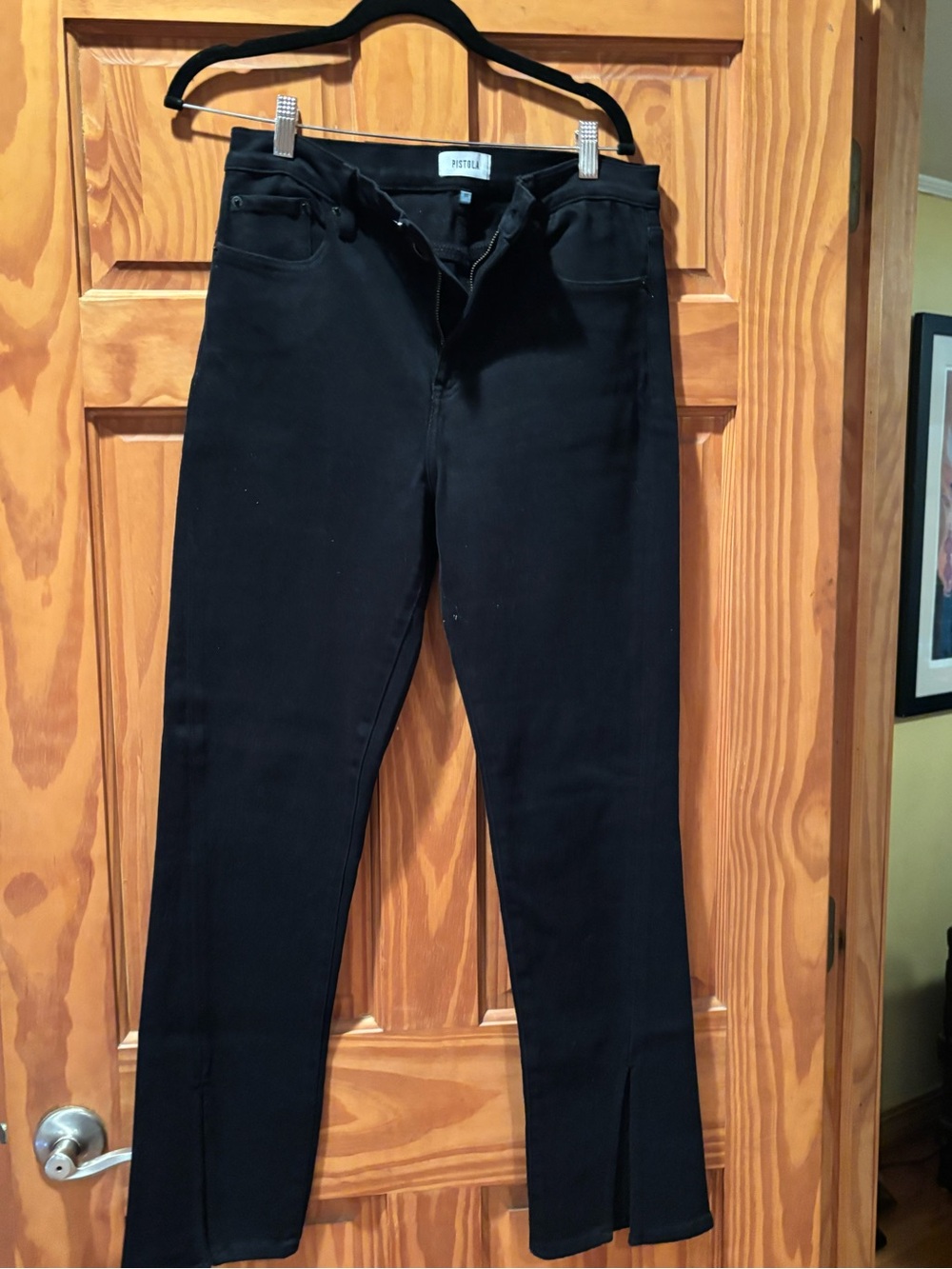 pistola Black Skinny Jeans with Front Slit